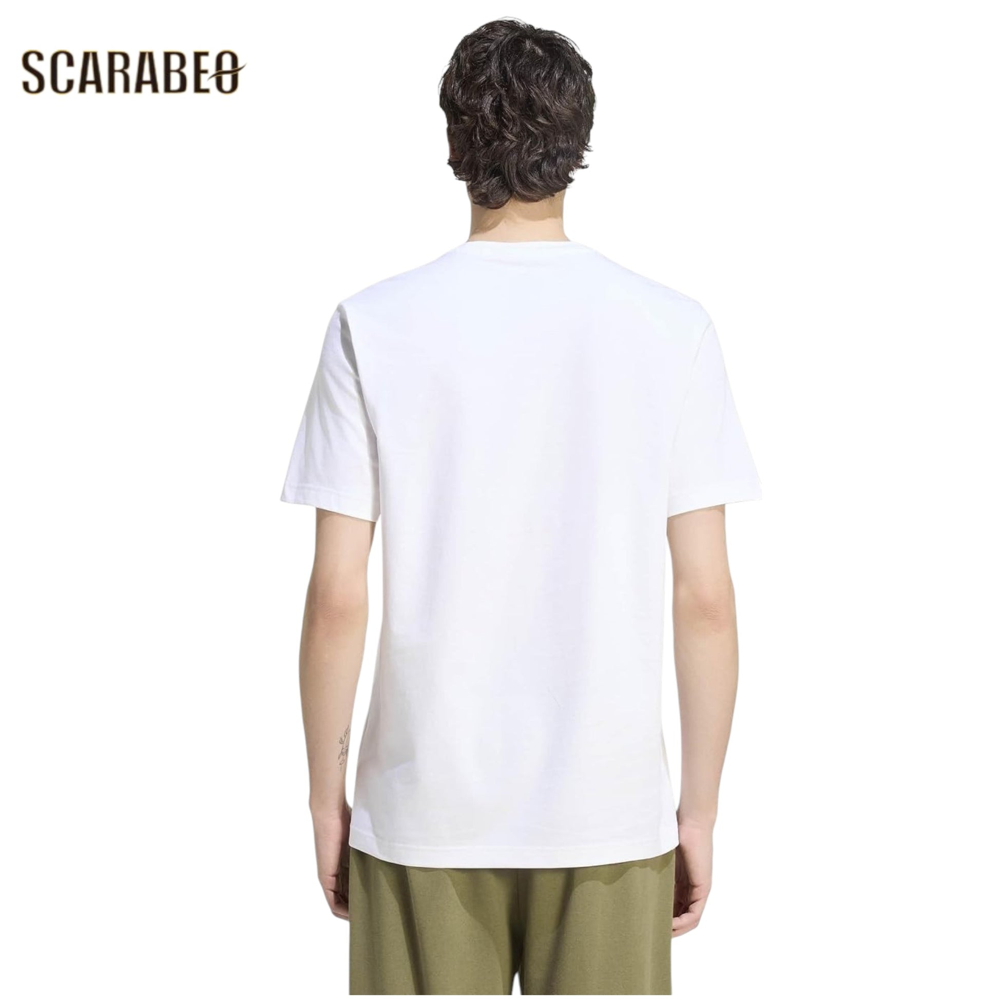 アディダス カモ EMB LG T メンズ MLW68 半袖 Tシャツ 綿100% レギュラーフィット 刺しゅうロゴ オリーブ ダークグレー ホワイト adidas mlw68