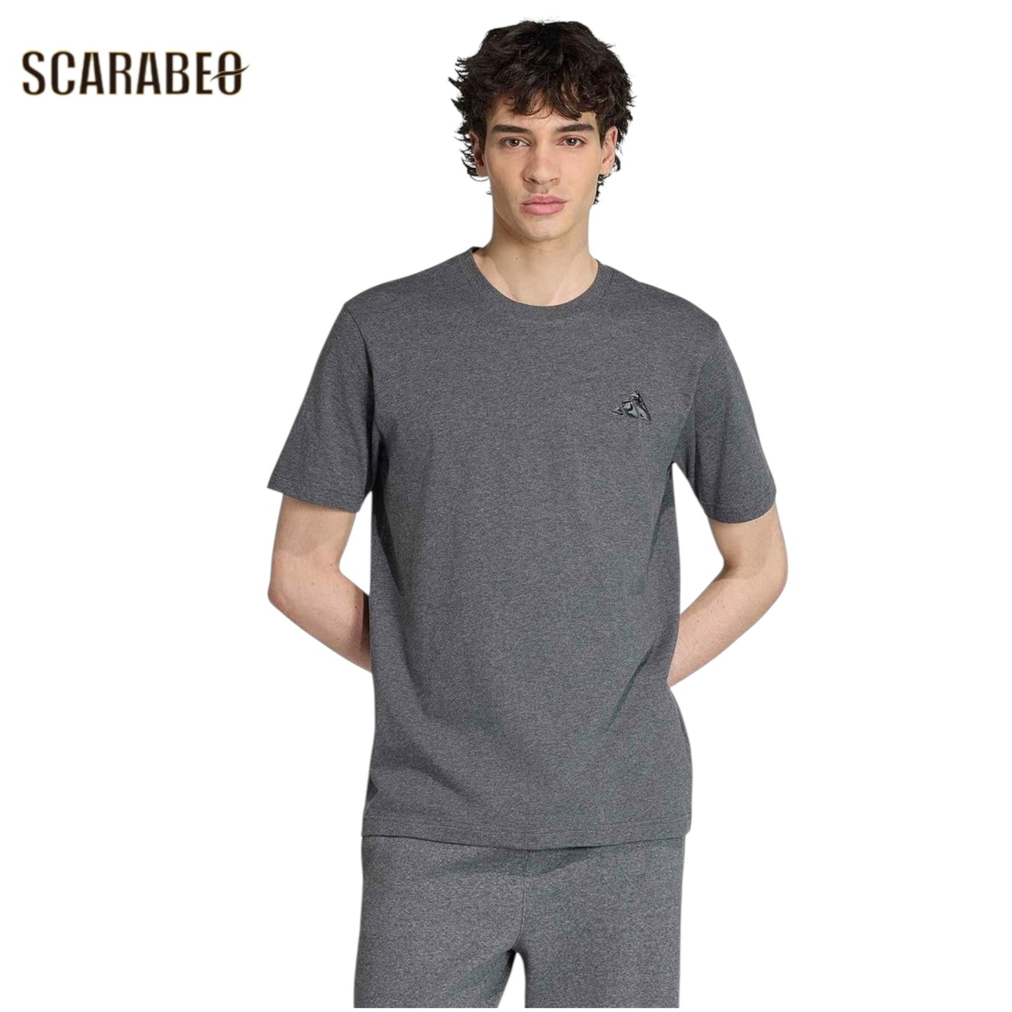 アディダス カモ EMB LG T メンズ MLW68 半袖 Tシャツ 綿100% レギュラーフィット 刺しゅうロゴ オリーブ ダークグレー ホワイト adidas mlw68