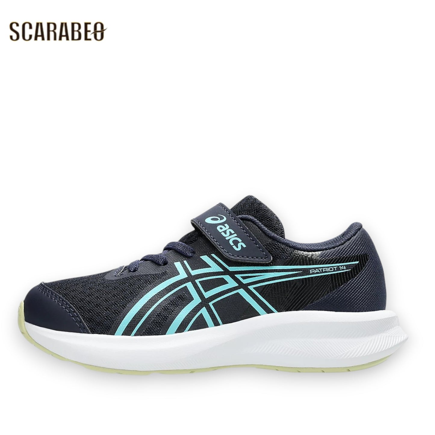 アシックス PATRIOT 14 PS Midnight Glow Green ASICS ジュニア ランニングシューズ キッズ スニーカー 運動靴 通学 軽量 1014a391-404