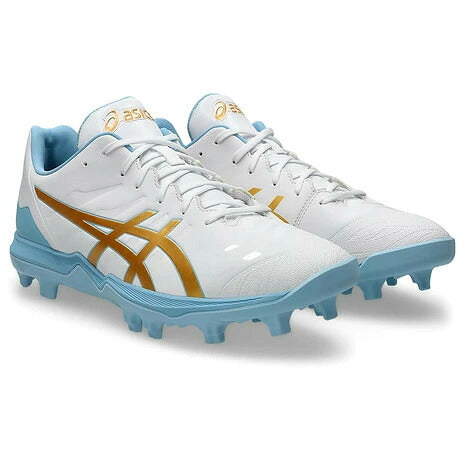 【P革取付不可】アシックス GOLDSTAGE FANG White Pure Gold 野球 スパイク スタッド 樹脂底 GOLDSTAGE FANG ゴールドステージ ファング ASICS 高校野球対応 1121a067-105