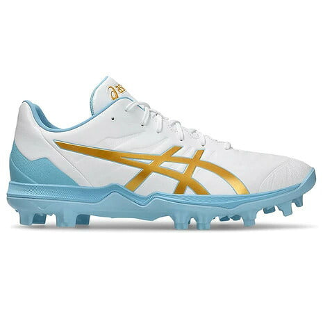 【P革取付不可】アシックス GOLDSTAGE FANG White Pure Gold 野球 スパイク スタッド 樹脂底 GOLDSTAGE FANG ゴールドステージ ファング ASICS 高校野球対応 1121a067-105