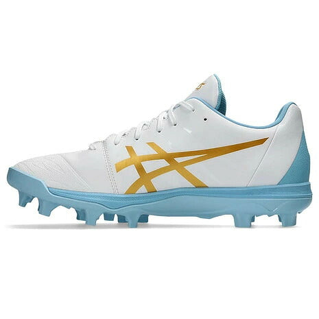 【P革取付不可】アシックス GOLDSTAGE FANG White Pure Gold 野球 スパイク スタッド 樹脂底 GOLDSTAGE FANG ゴールドステージ ファング ASICS 高校野球対応 1121a067-105