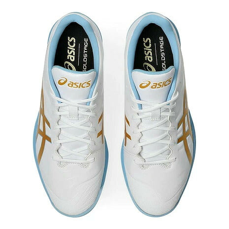 【P革取付不可】アシックス GOLDSTAGE FANG White Pure Gold 野球 スパイク スタッド 樹脂底 GOLDSTAGE FANG ゴールドステージ ファング ASICS 高校野球対応 1121a067-105