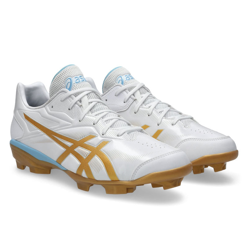 アシックス STAR SHINE 3 野球 スパイク ポイントスパイク 一般 大人 1123A033-104 ホワイト ピュアゴールド asics スターシャイン3 軽量 1123a033-104