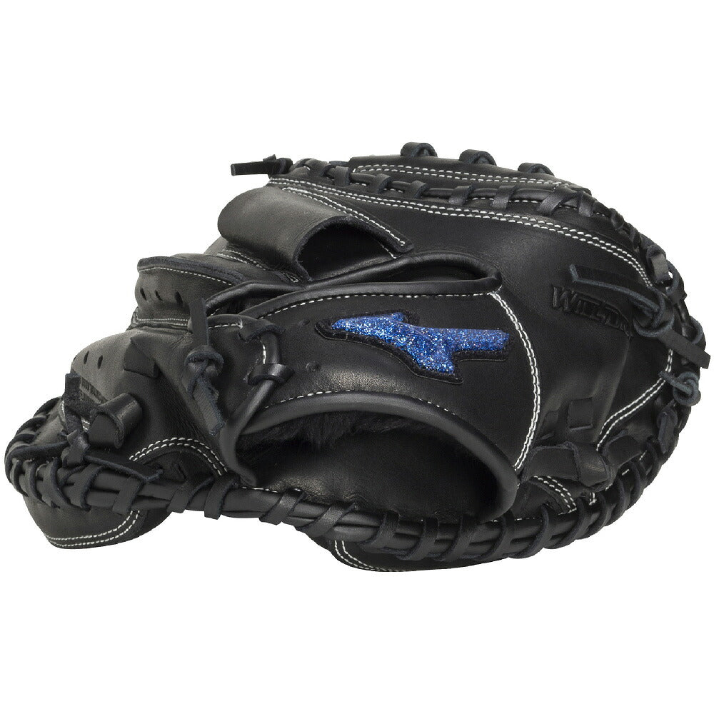 ミズノ WILL DRIVE BLUE 少年軟式 キャッチャーミット 捕手用 M-R型 ブラック MIZUNO ウィルドライブブルー ジュニア 捕手用 キャッチャー ミット 右投げ 1ajcy35700-09