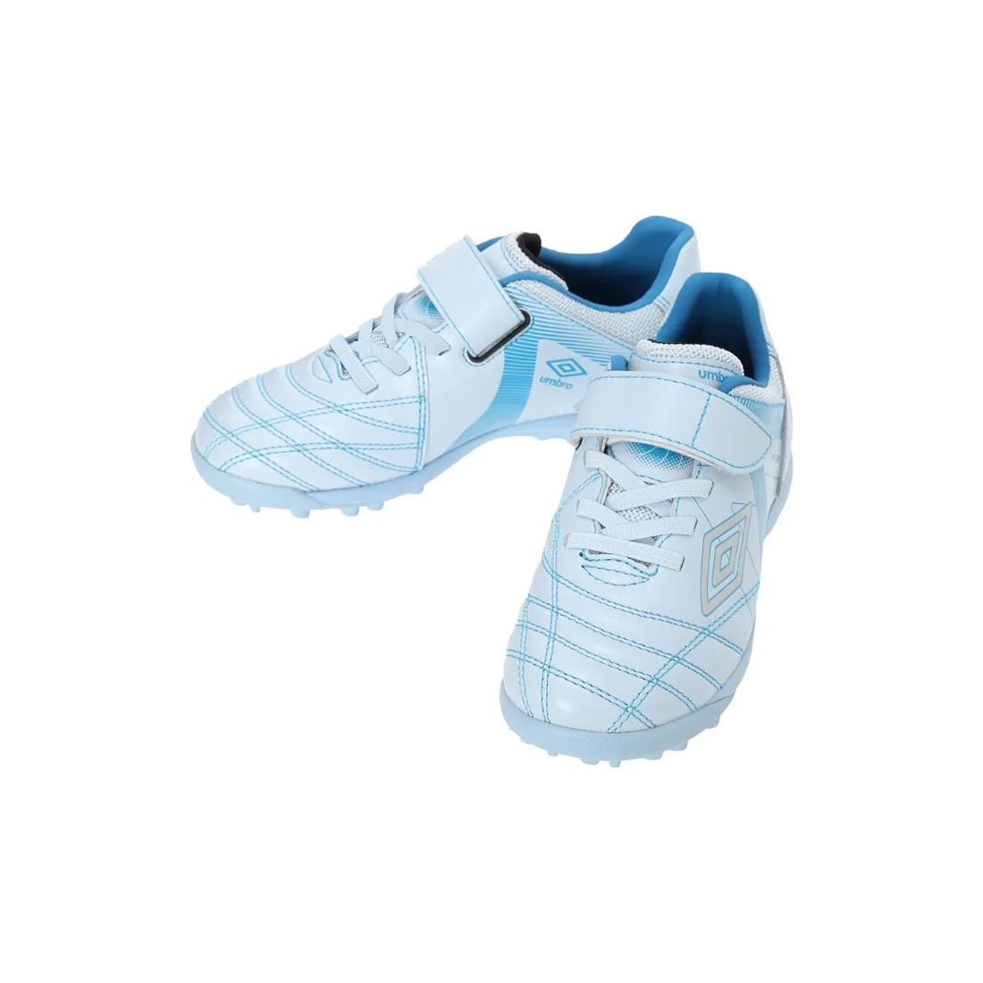 アンブロ アクセレイター SB JR WIDE +GAINA ジュニア サッカー トレーニングシューズ ワイド 幅広 ベルクロ ホワイト ブルー UMBRO 天然芝 人工芝 土対応 uf6fcst4jb