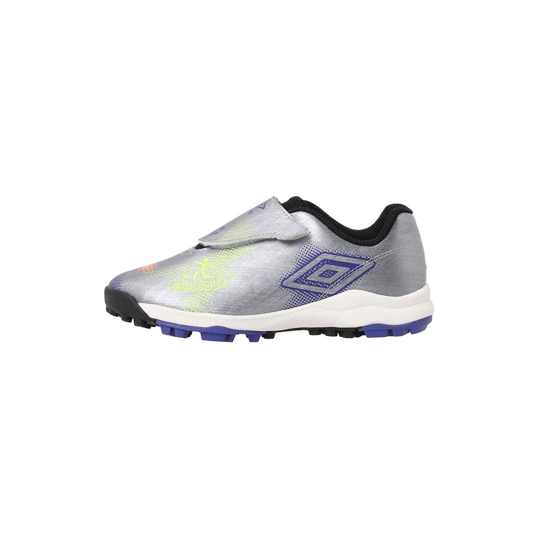 アンブロ はじめてサッカーシューズ NEO 2 ジュニア サッカー トレーニングシューズ ワイド ベルクロ シルバー ブルー イエロー UMBRO 天然芝 人工芝 土対応 uf6fcst6j