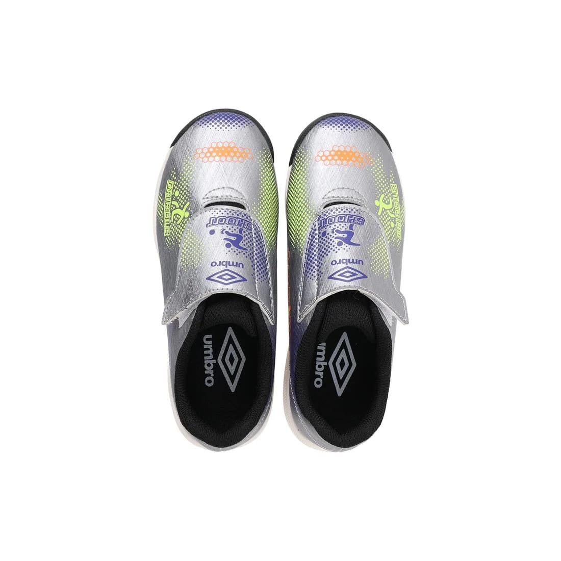 アンブロ はじめてサッカーシューズ NEO 2 ジュニア サッカー トレーニングシューズ ワイド ベルクロ シルバー ブルー イエロー UMBRO 天然芝 人工芝 土対応 uf6fcst6j