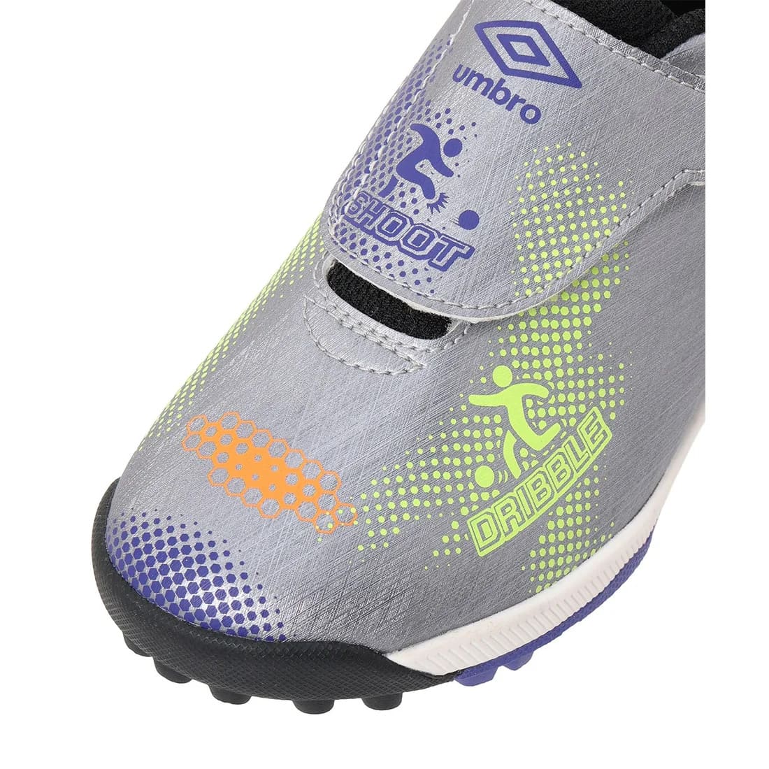 アンブロ はじめてサッカーシューズ NEO 2 ジュニア サッカー トレーニングシューズ ワイド ベルクロ シルバー ブルー イエロー UMBRO 天然芝 人工芝 土対応 uf6fcst6j
