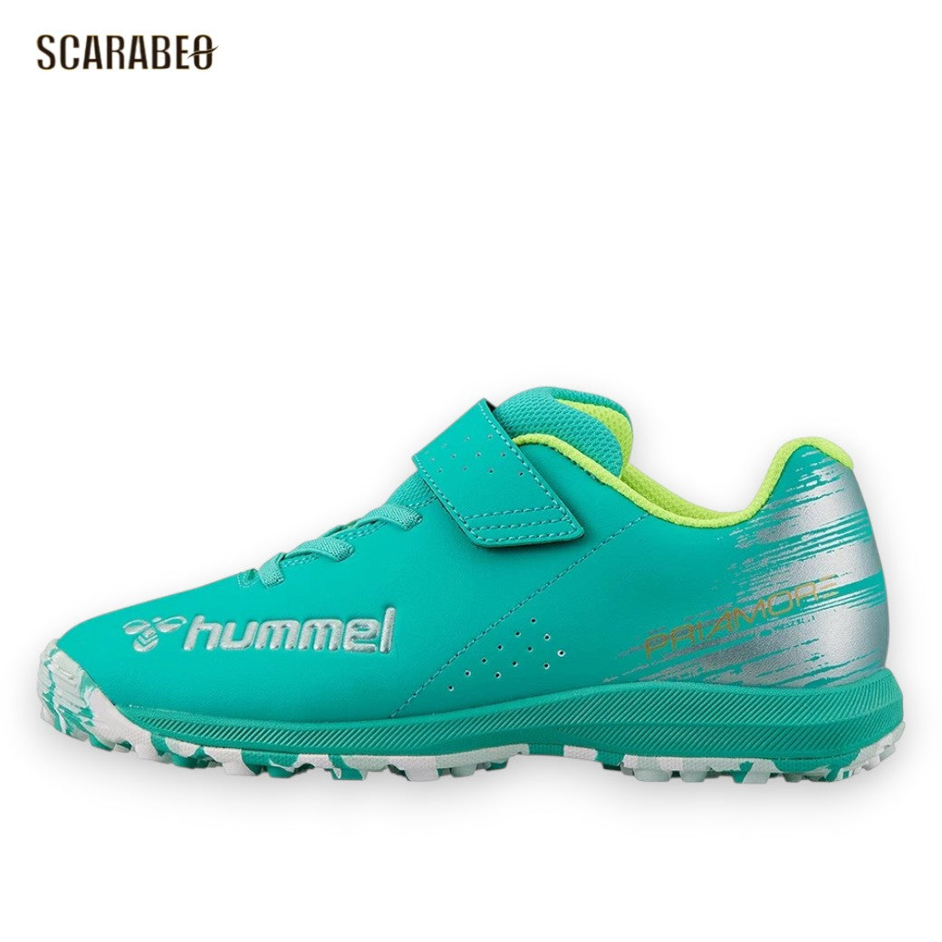 ヒュンメル プリアモーレ 6 アルファ VTF JR ジュニア サッカー トレーニングシューズ ワイド ベルクロ ターフ エメラルド シルバー hummel HJS2135-5495 hjs2135-5495