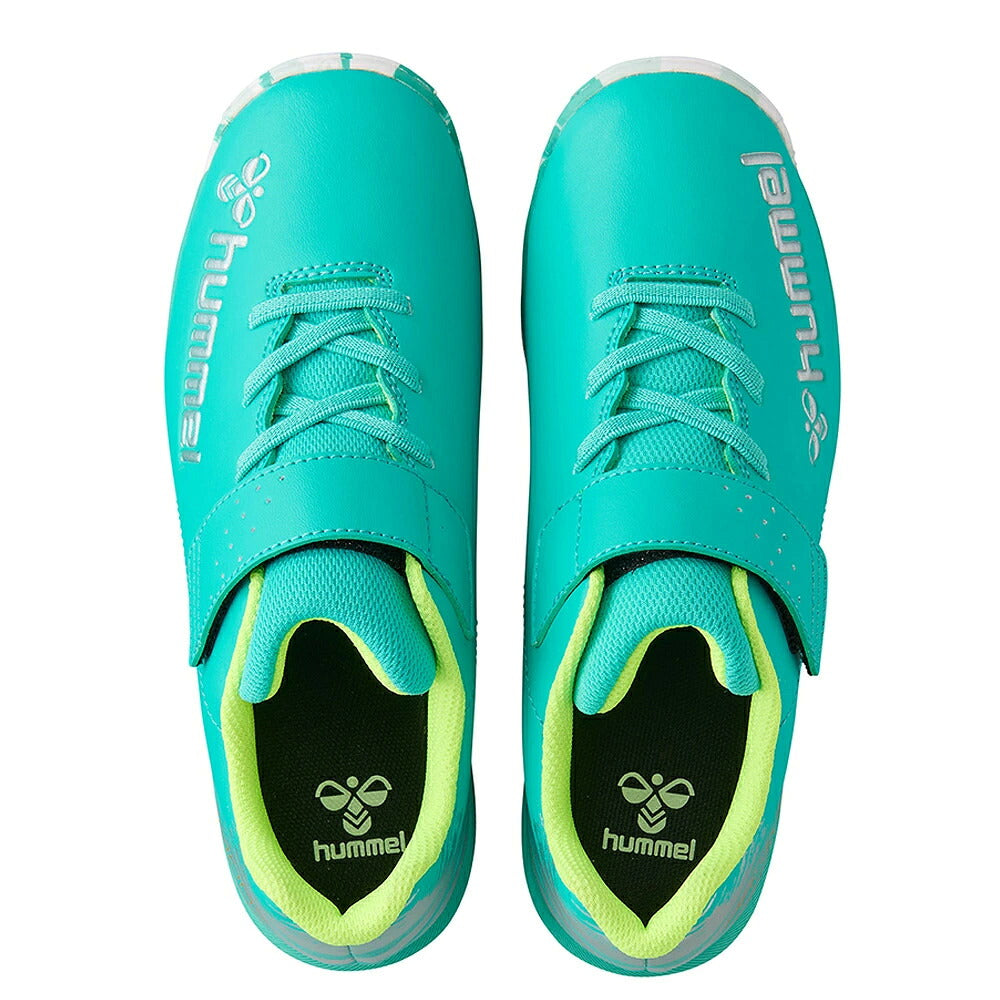 ヒュンメル プリアモーレ 6 アルファ VTF JR ジュニア サッカー トレーニングシューズ ワイド ベルクロ ターフ エメラルド シルバー hummel HJS2135-5495 hjs2135-5495