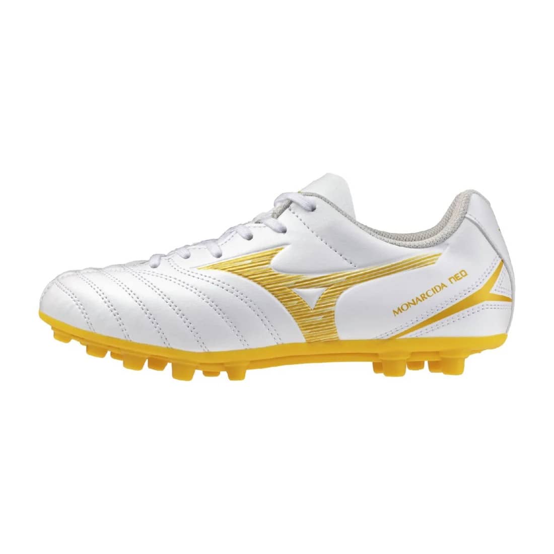 ミズノ モナルシーダ NEO 3 SELECT Jr AG ジュニア サッカースパイク 人工芝 ワイド 3E ホワイト ゴールド BRIGHT GOLD PACK P1GB262650 MIZUNO p1gb262650