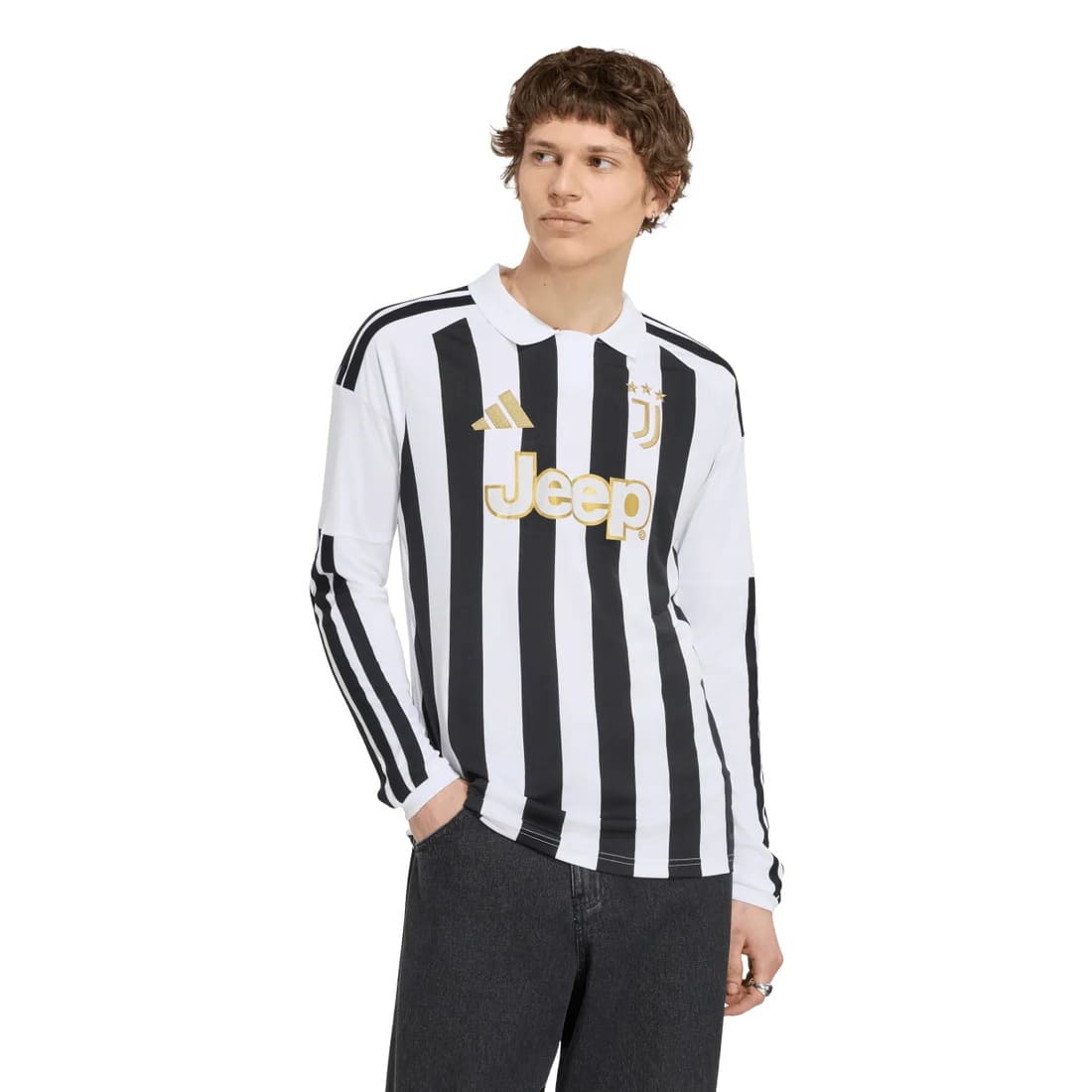 アディダス ユベントス 26/27 ホーム レプリカ ユニフォーム 長袖 ホワイト ブラック KC1316 adidas Juventus 2026-2027 レプリカシャツ cn696