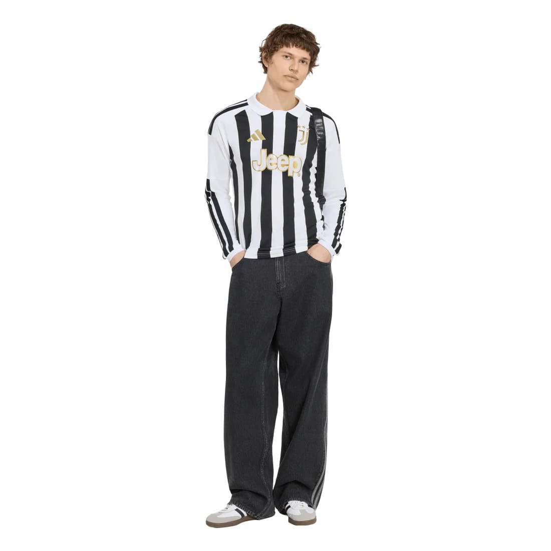 アディダス ユベントス 26/27 ホーム レプリカ ユニフォーム 長袖 ホワイト ブラック KC1316 adidas Juventus 2026-2027 レプリカシャツ cn696