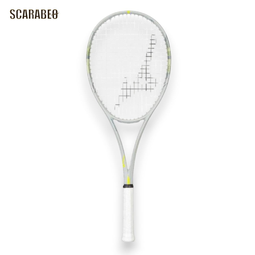 ミズノ DUALSTRIKE S-10 63JTN6C405 ソフトテニスラケット 後衛用 未張りラケット MIZUNO デュアルストライク S-10 コントロールモデル ライトグレー 63jtn6c405