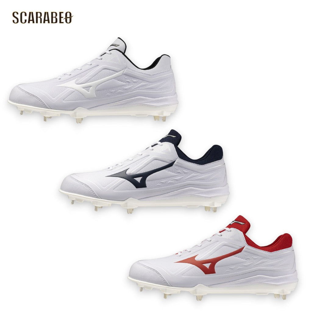 ミズノ クッションレボバディー 野球スパイク 11GM2520 3E ワイド 金具スパイク 白 ベースボールシューズ MIZUNO 高校野球対応 一般 ソフトボール 11gm2625