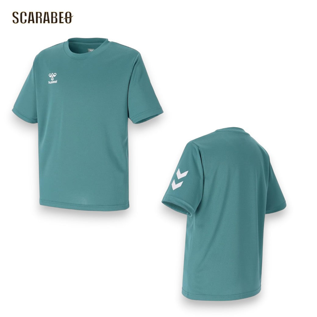 ヒュンメルhummelジュニアワンポイントTシャツキッズ半袖Tシャツスポーツウェア子供用サッカーフットサルトレーニング部活練習着hjy2147