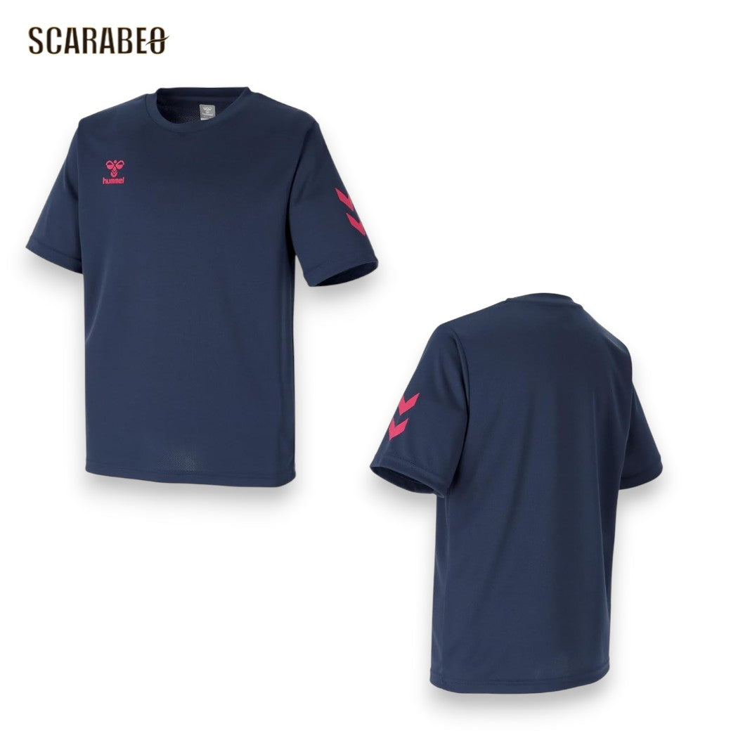 ヒュンメルhummelジュニアワンポイントTシャツキッズ半袖Tシャツスポーツウェア子供用サッカーフットサルトレーニング部活練習着hjy2147