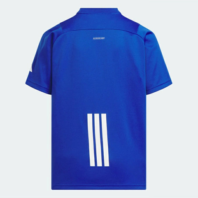 アディダスadidasキッズエッセンシャルズ3バーカモ柄半袖TシャツKCE63ジュニア子供AEROREADY吸汗速乾スポーツウェアサッカートレーニングkce63