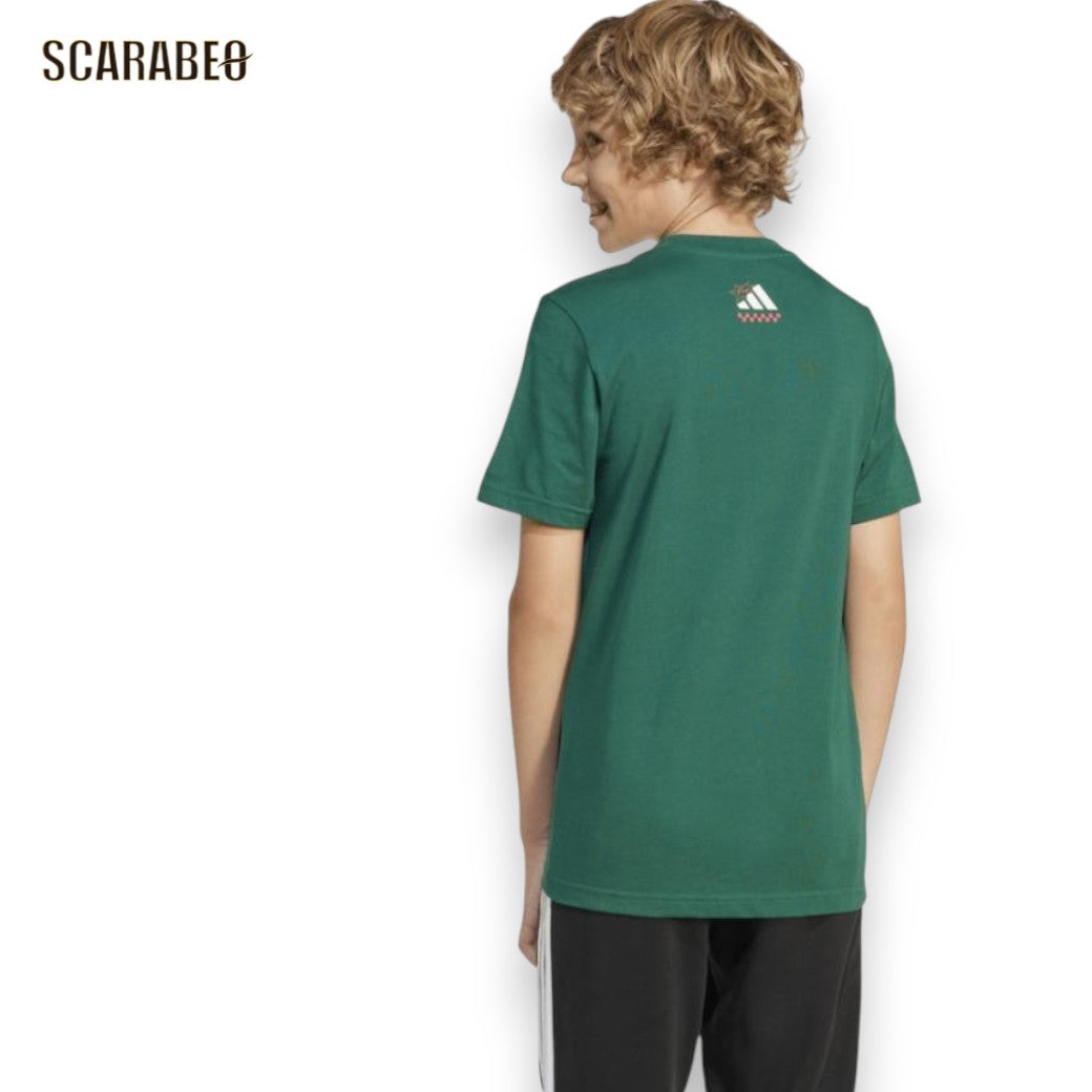 アディダスadidasラウンジピザグラフィック半袖TシャツKRM29ジュニアキッズ子供綿100％JI6676JI6678カジュアルスポーツウェアkrm29
