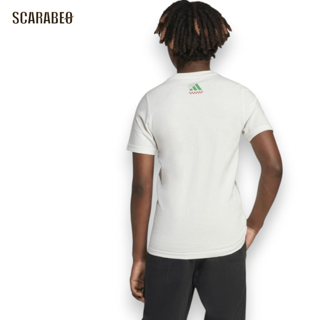 アディダスadidasラウンジピザグラフィック半袖TシャツKRM29ジュニアキッズ子供綿100％JI6676JI6678カジュアルスポーツウェアkrm29