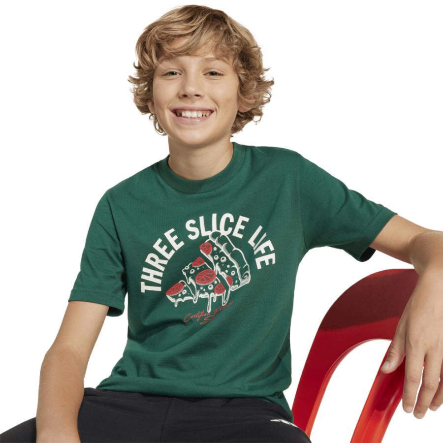 アディダスadidasラウンジピザグラフィック半袖TシャツKRM29ジュニアキッズ子供綿100％JI6676JI6678カジュアルスポーツウェアkrm29