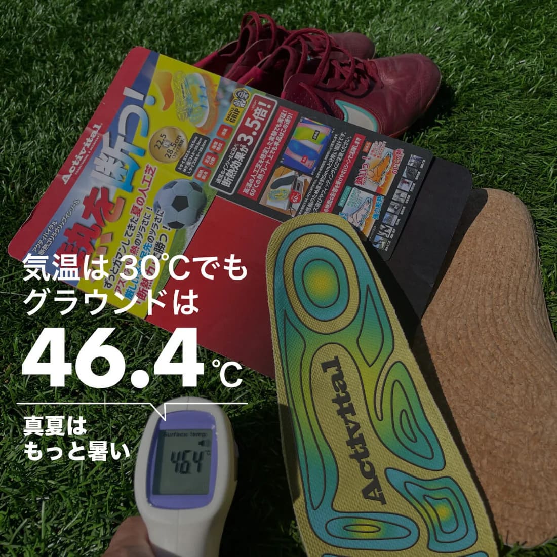 アクティバイタルActivital断熱インソールアルミプラス中敷き熱対策夏用スポーツサッカー野球グラウンド足裏保護SMLgra1004
