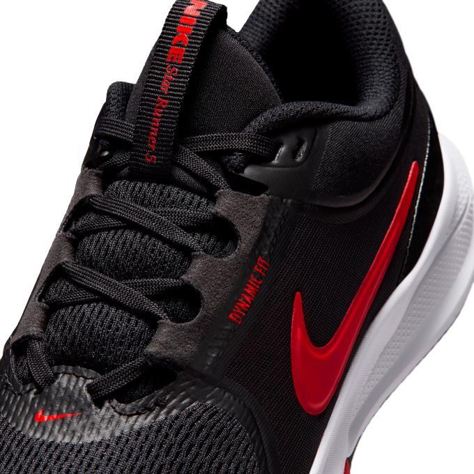ナイキNIKEスターランナー5GSジュニアランニングシューズスニーカーキッズ子供22.5-25cmブラックレッドひも靴hf7004-014