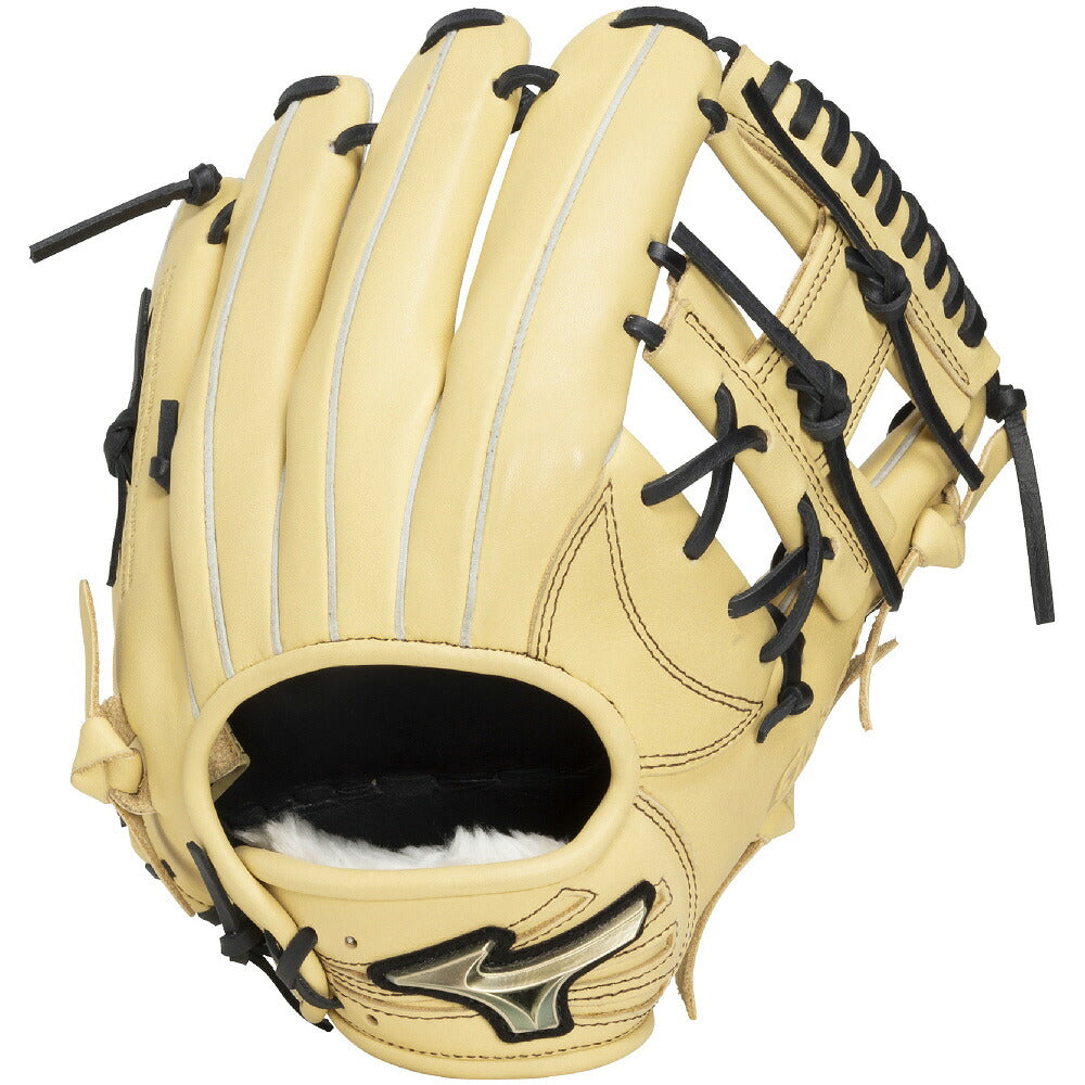ミズノMIZUNOグローバルエリートSELECT軟式グローブ内野手用サイズ9軟式グラブクレストハイドブラックブロンド野球1ajgr35403
