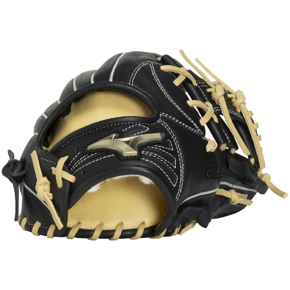 ミズノMIZUNOグローバルエリートSELECT軟式グローブ内野手用サイズ9軟式グラブクレストハイドブラックブロンド野球1ajgr35403