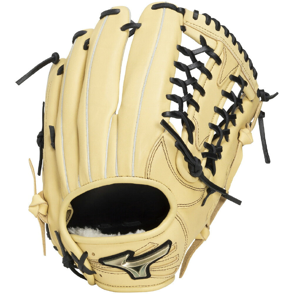ミズノMIZUNOグローバルエリートSELECT軟式グローブ外野手用サイズ16N軟式グラブクレストハイドブラックブロンド野球1ajgr35407