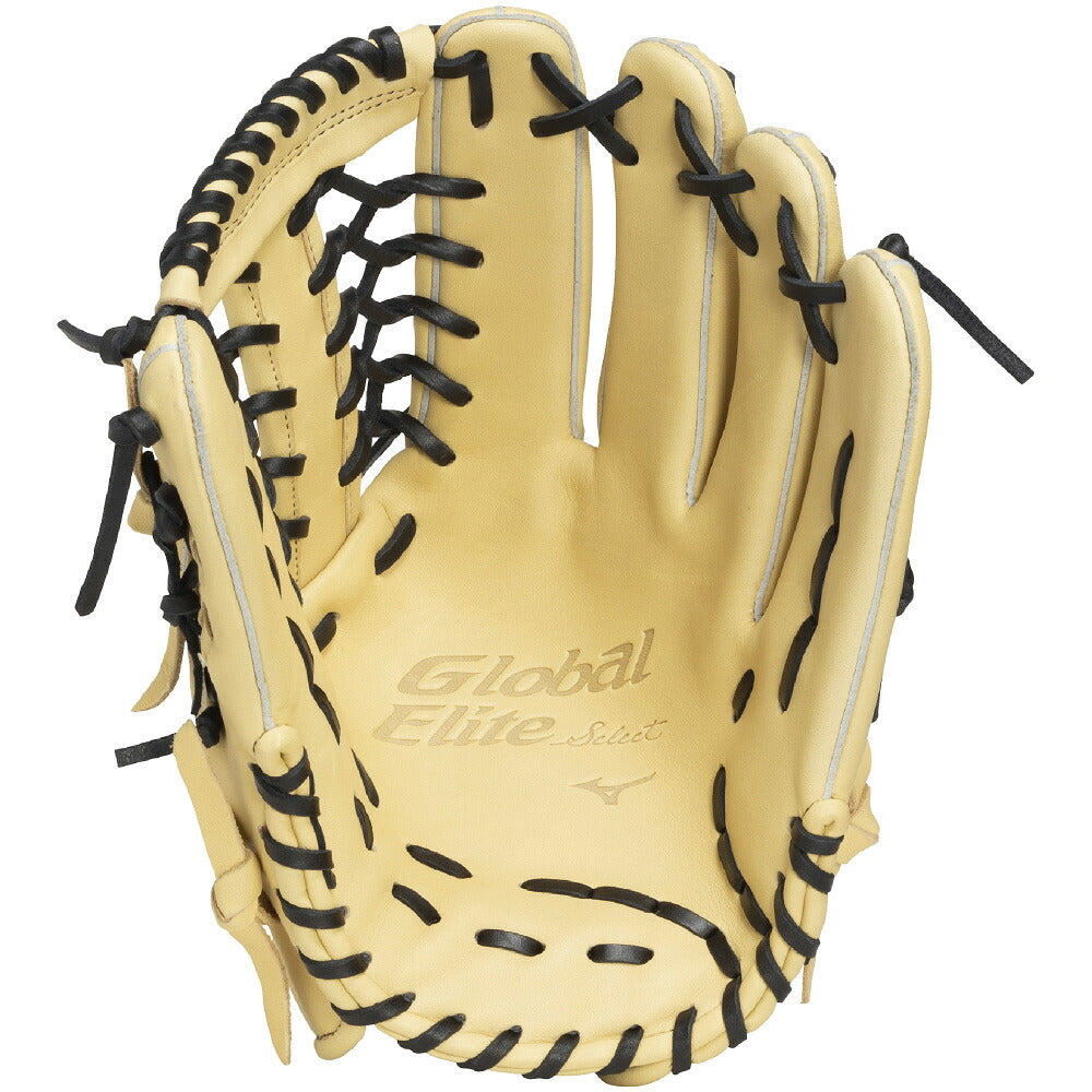 ミズノMIZUNOグローバルエリートSELECT軟式グローブ外野手用サイズ16N軟式グラブクレストハイドブラックブロンド野球1ajgr35407