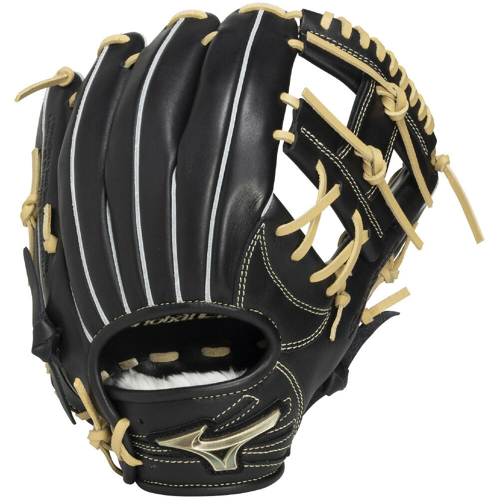 ミズノMIZUNOグローバルエリートRGジュニア軟式グローブ長岡秀樹モデルサイズL少年野球内野手用ブラックDグリーン1ajgy35343