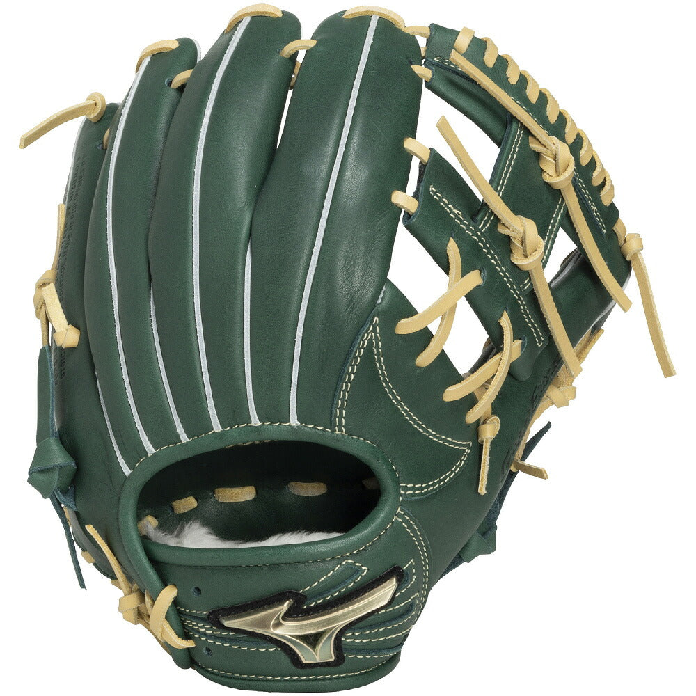 ミズノMIZUNOグローバルエリートRGジュニア軟式グローブ長岡秀樹モデルサイズL少年野球内野手用ブラックDグリーン1ajgy35343