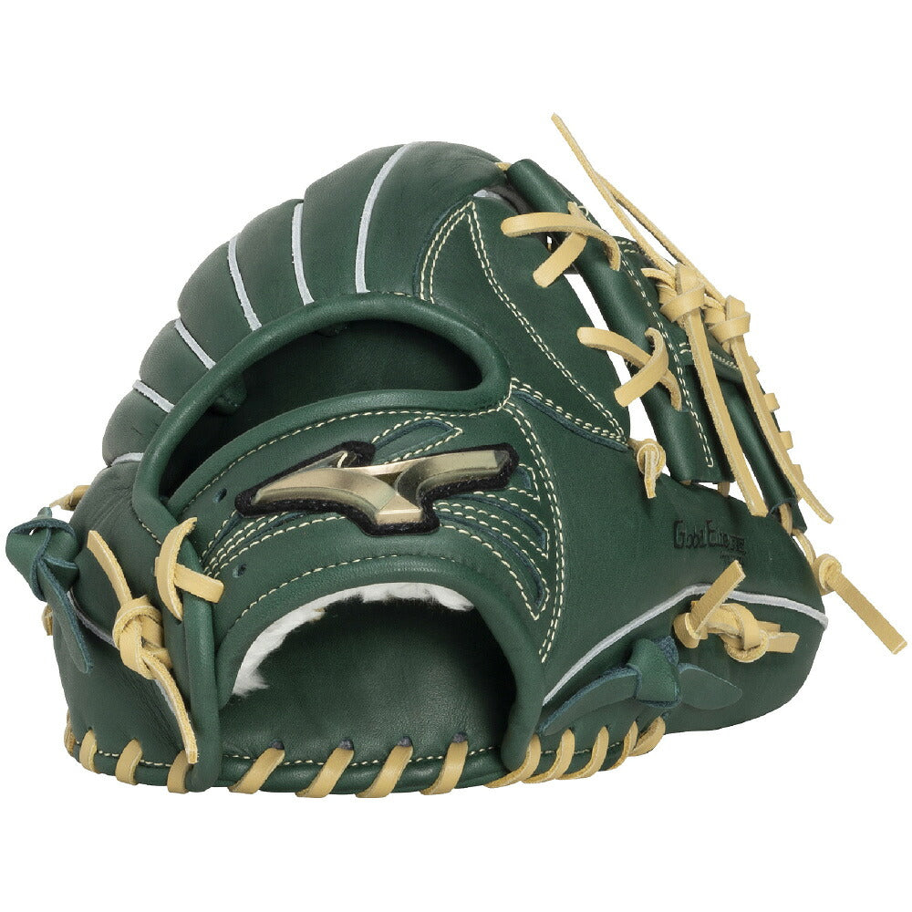 ミズノMIZUNOグローバルエリートRGジュニア軟式グローブ長岡秀樹モデルサイズL少年野球内野手用ブラックDグリーン1ajgy35343