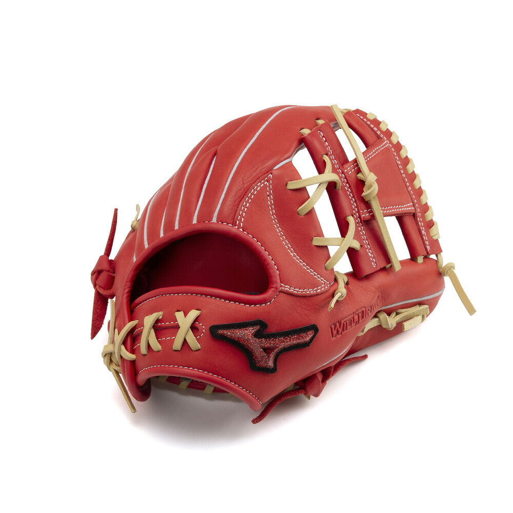ミズノMIZUNOウィルドライブレッドジュニア軟式グローブオールラウンド用サイズM少年野球WILLDRIVEREDブラックラディッシュ1ajgy35610