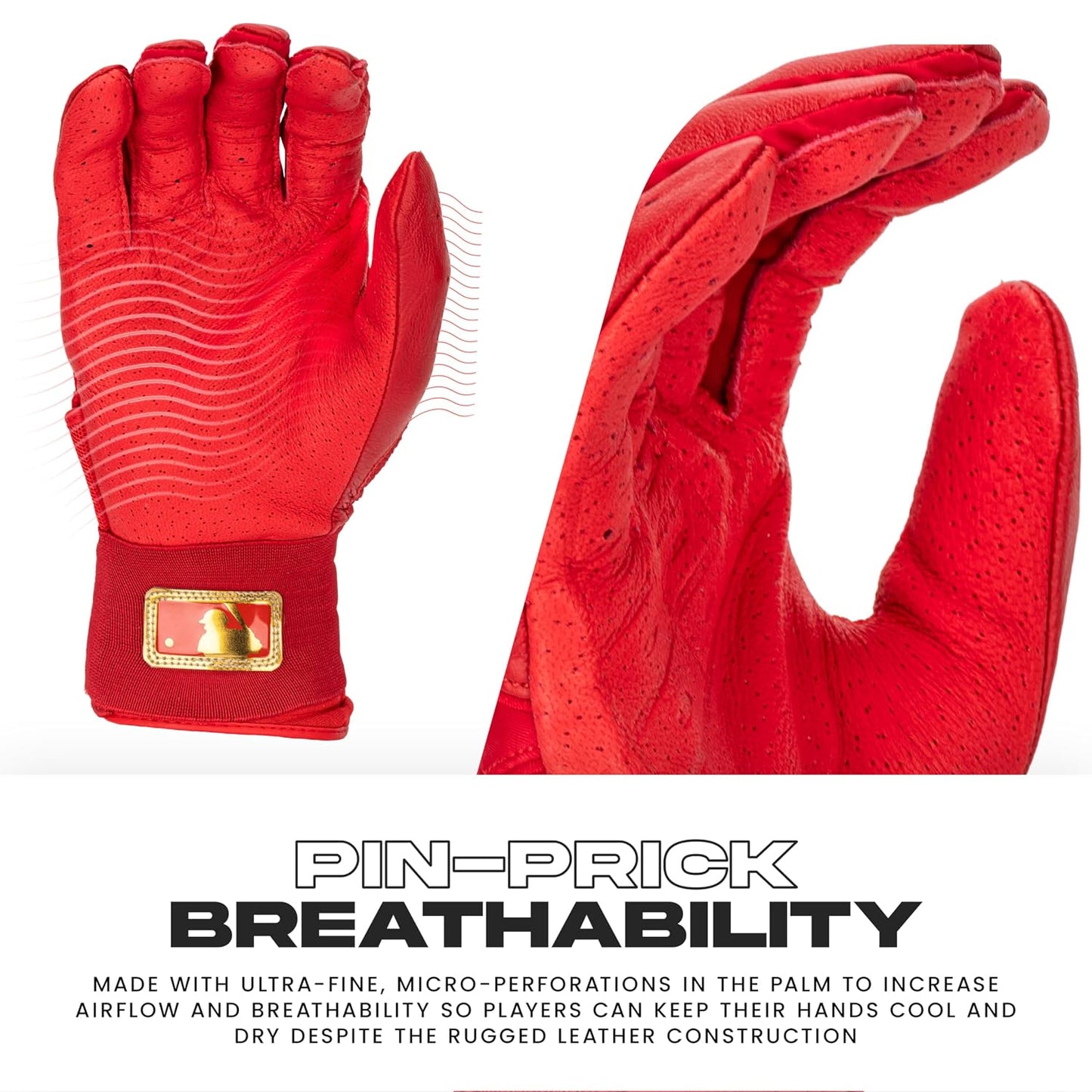 フランクリンFranklinPowerstrapInfiniteバッティンググローブ両手用大人一般Mサイズレッド×ゴールド野球バッティング手袋20771f2