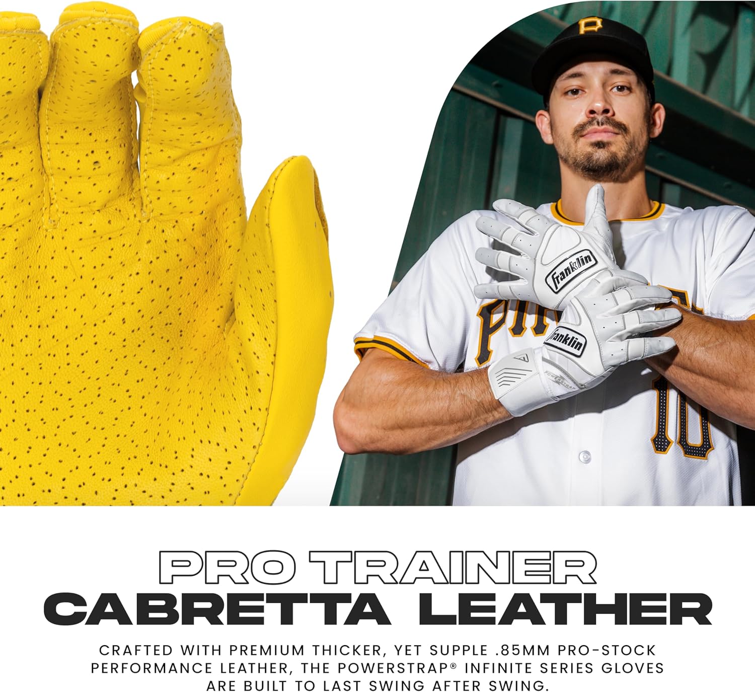 フランクリンFranklinInfinitePowerstrapバッティンググローブ両手用イエロー野球ソフトボール大人一般MLBバッティング手袋20443f4