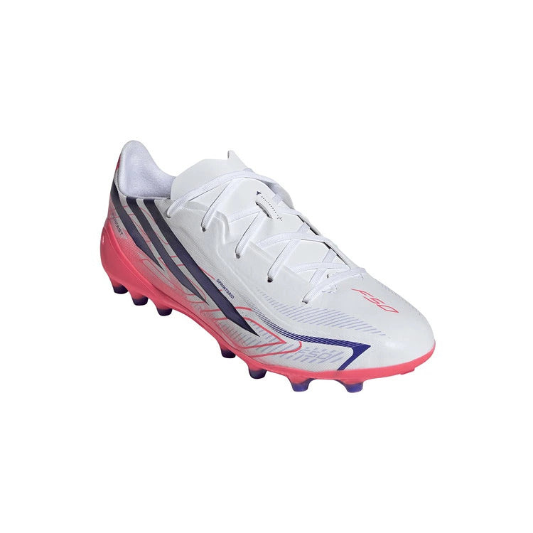 アディダスadidasジュニアサッカースパイクF50HYPERFASTLEAGUEAGJKK1396人工芝用子供キッズホワイトパープル軽量サッカーシューズkk1396