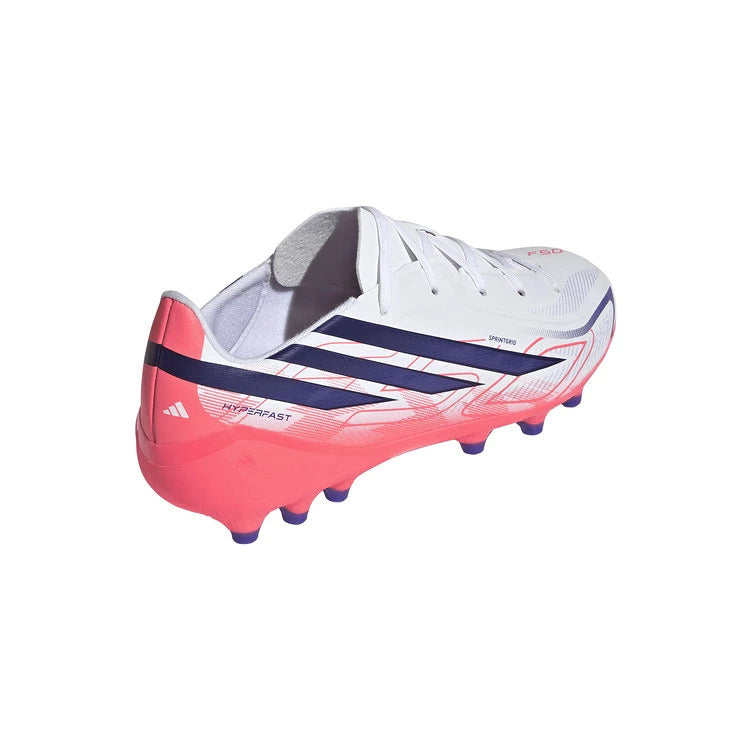 アディダスadidasジュニアサッカースパイクF50HYPERFASTLEAGUEAGJKK1396人工芝用子供キッズホワイトパープル軽量サッカーシューズkk1396
