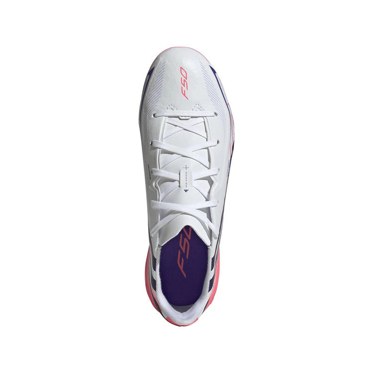 アディダスadidasジュニアサッカースパイクF50HYPERFASTLEAGUEAGJKK1396人工芝用子供キッズホワイトパープル軽量サッカーシューズkk1396