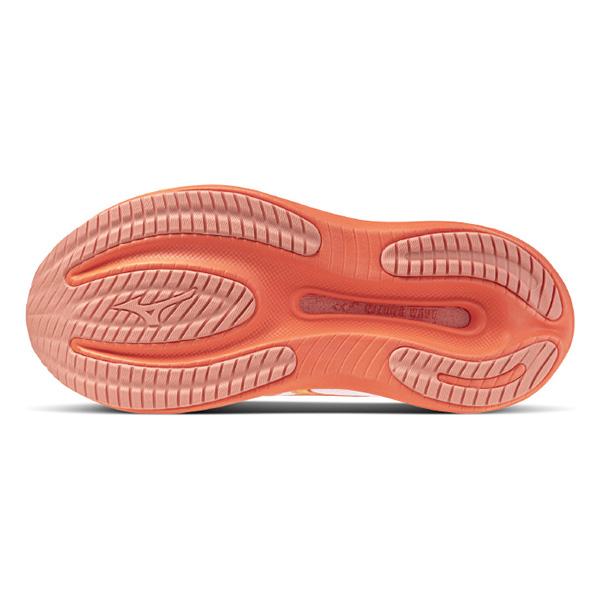 ミズノMIZUNOレディースランニングシューズウエーブライダー30WAVERIDER30J1GW2620712Eホワイトコーラルイエロージョギングマラソンj1gw262071
