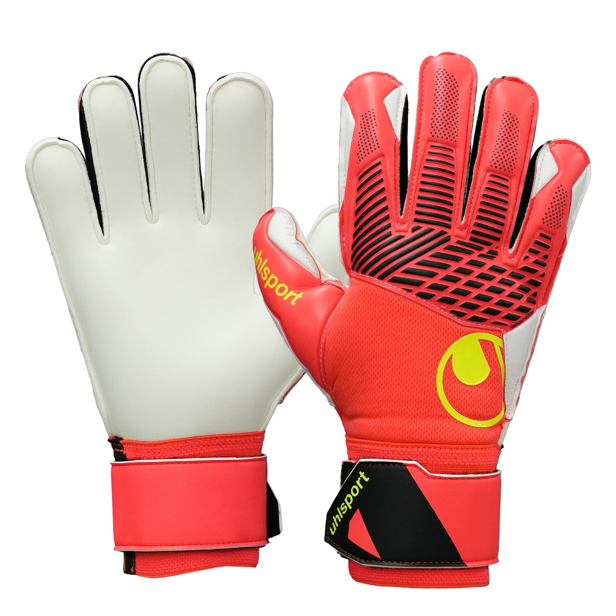 ウールシュポルトuhlsportファングマシーネZNEソフトプロゴールキーパーグローブGKグローブサッカーフローレッドホワイトイエロー1011422