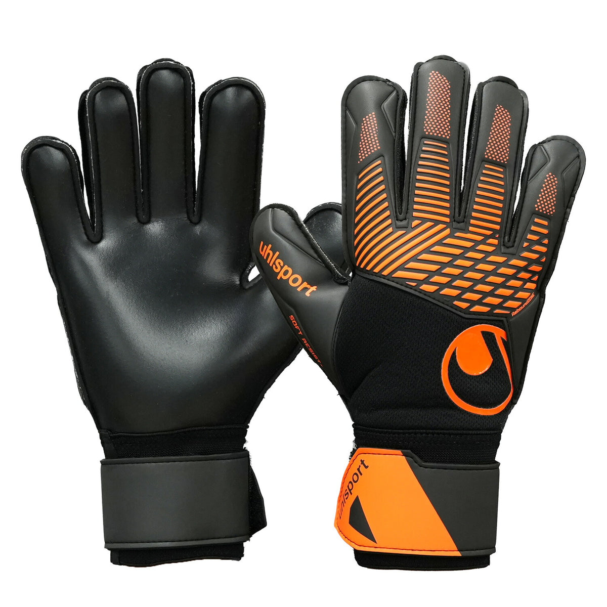 ウールシュポルトuhlsportファングマシーネソフトレジスト+ゴールキーパーグローブGKグローブ高耐久サッカーブラックオレンジ1011427