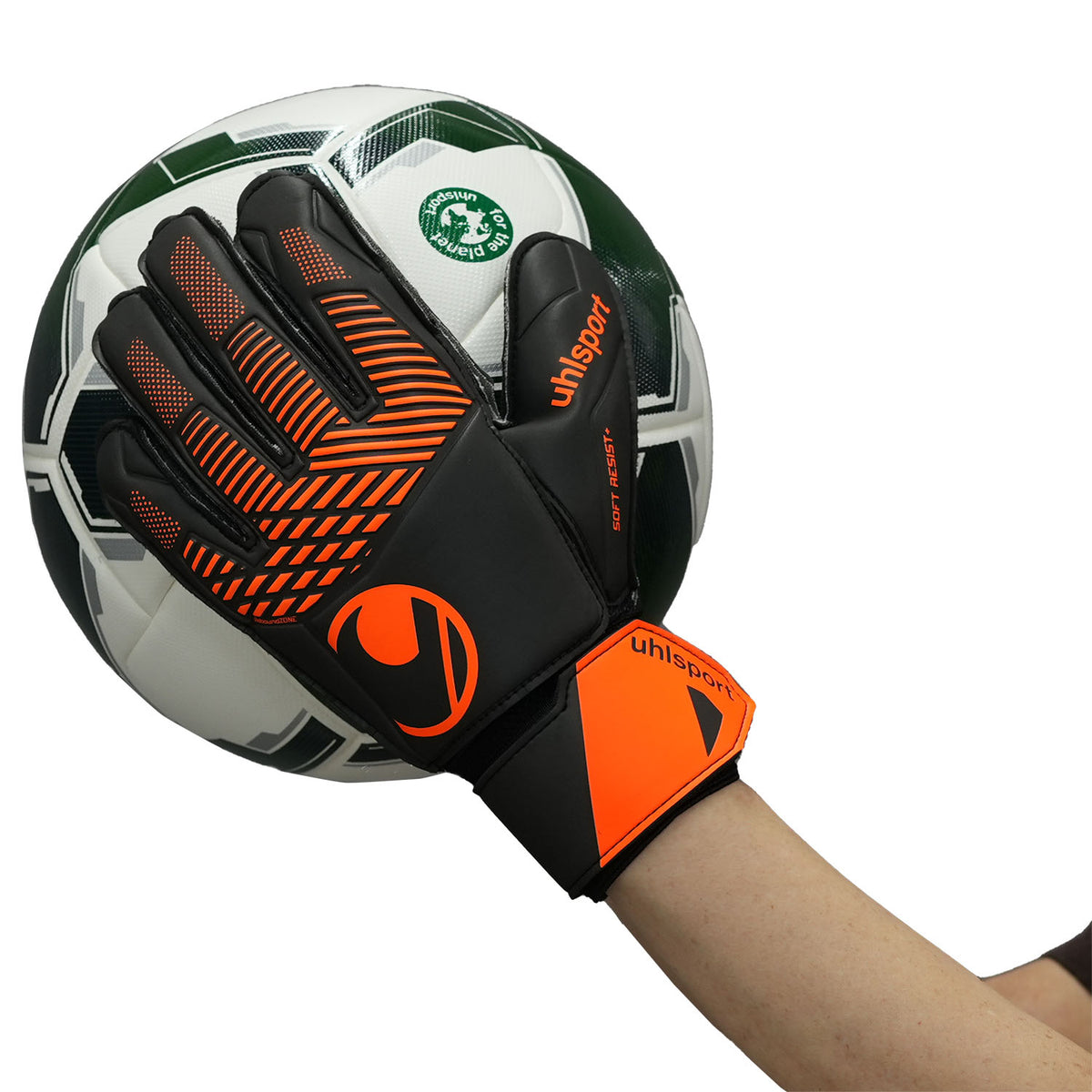 ウールシュポルトuhlsportファングマシーネソフトレジスト+ゴールキーパーグローブGKグローブ高耐久サッカーブラックオレンジ1011427