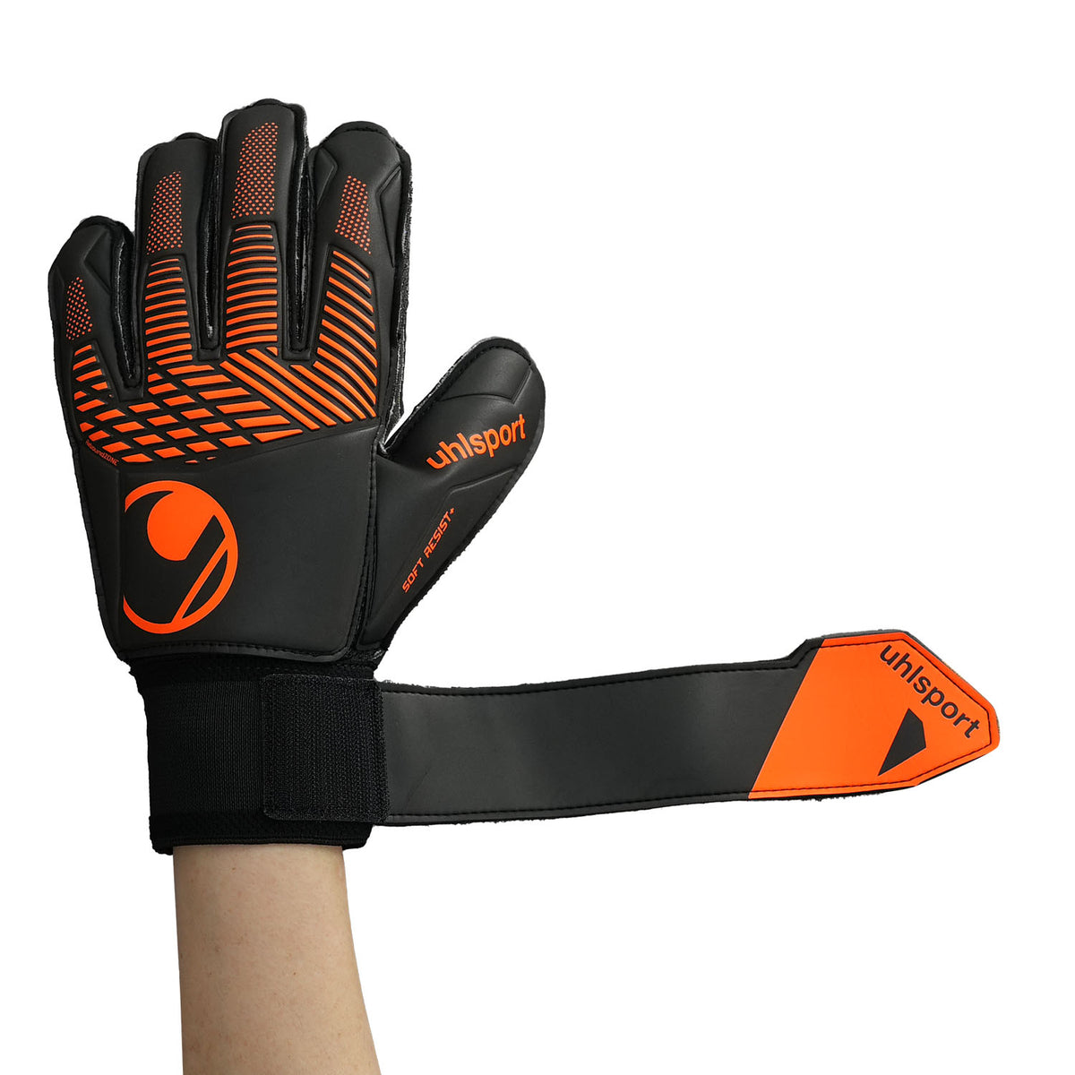 ウールシュポルトuhlsportファングマシーネソフトレジスト+ゴールキーパーグローブGKグローブ高耐久サッカーブラックオレンジ1011427
