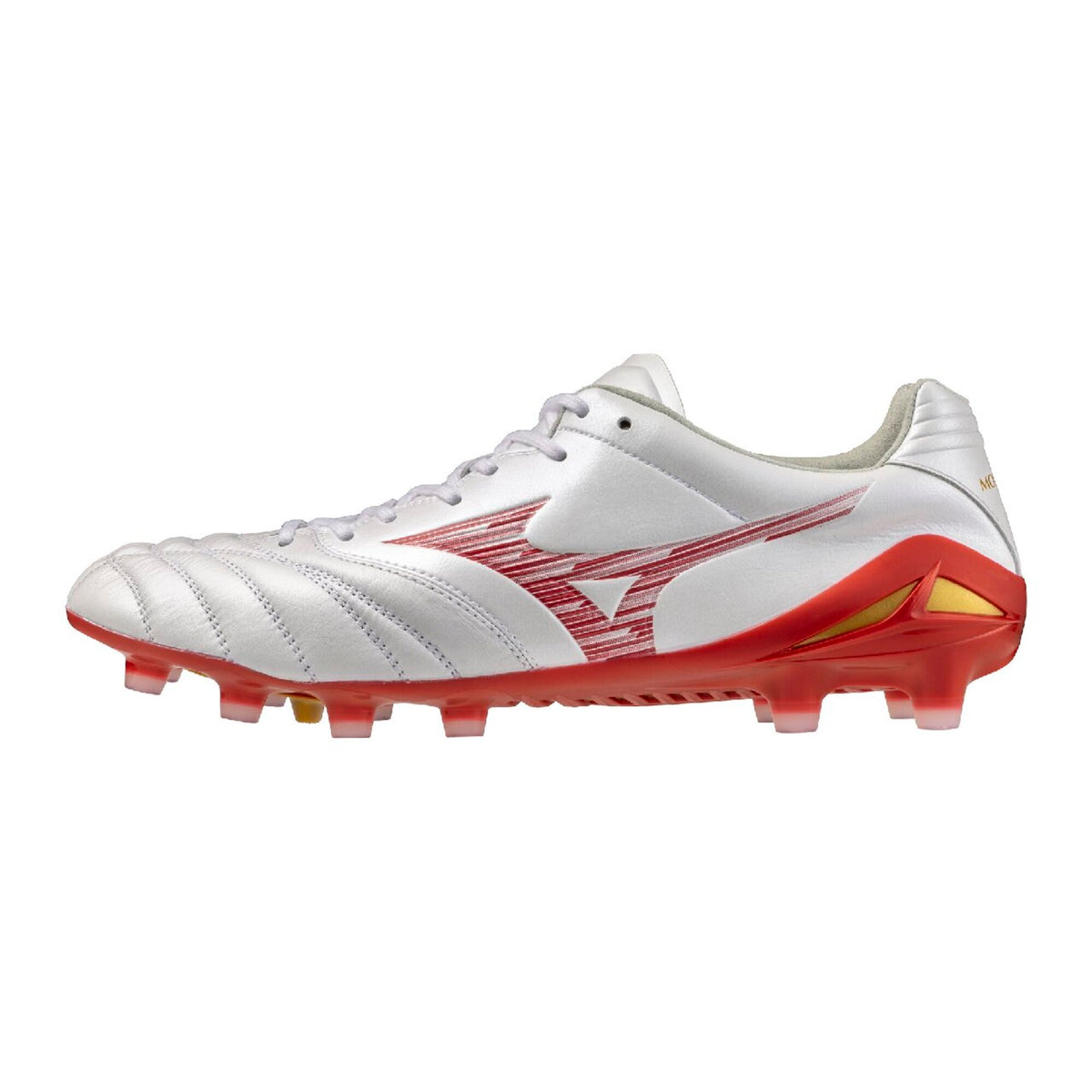 【9月18日発売開始｜予約受付中】ミズノMIZUNOモナルシーダNEO3ELITEサッカースパイク天然皮革軽量2E天然芝土人工芝ホワイトレッドモレリアネオトップモデルp1ga262060