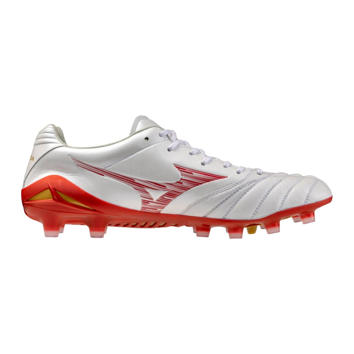 【9月18日発売開始｜予約受付中】ミズノMIZUNOモナルシーダNEO3ELITEサッカースパイク天然皮革軽量2E天然芝土人工芝ホワイトレッドモレリアネオトップモデルp1ga262060