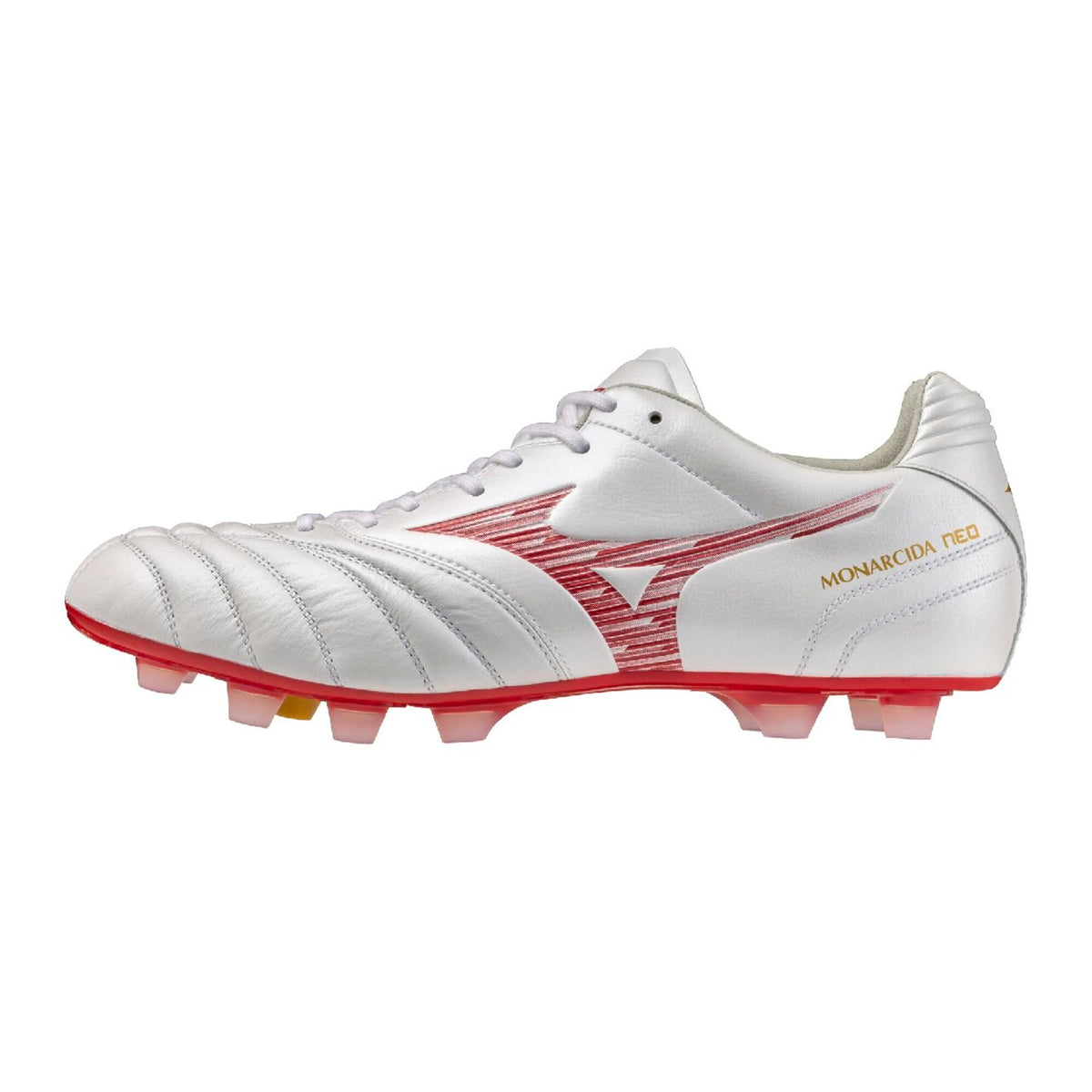 【9月18日発売開始｜予約受付中】ミズノMIZUNOモナルシーダNEO3WIDEELITEサッカースパイク天然皮革ワイド3E軽量ホワイトレッド天然芝土人工芝モレリアp1ga262160