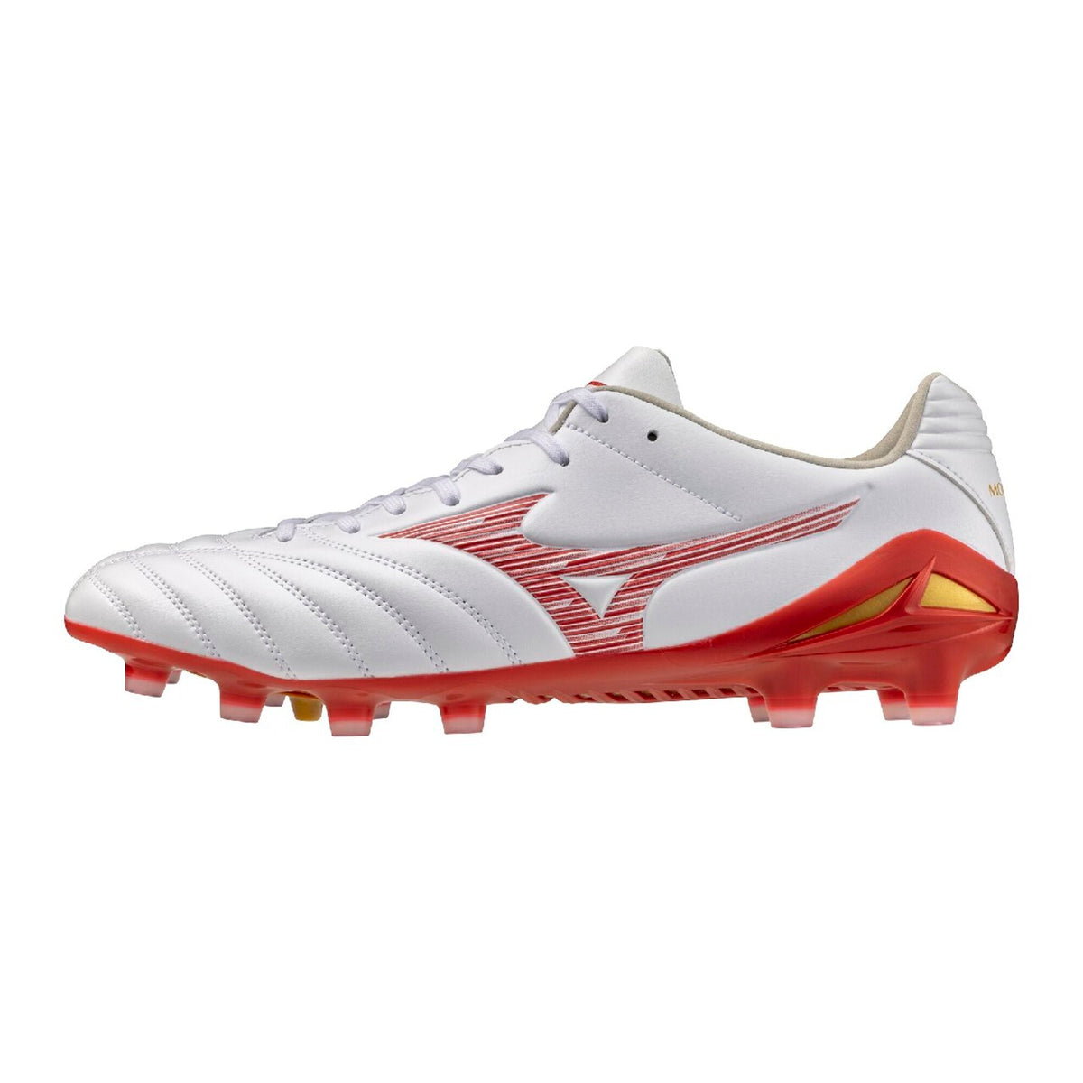 【9月18日発売開始｜予約受付中】ミズノMIZUNOモナルシーダNEO3PROサッカースパイクマイクロファイバー人工皮革軽量2Eホワイトレッド天然芝土人工芝モレリアネオp1ga262260